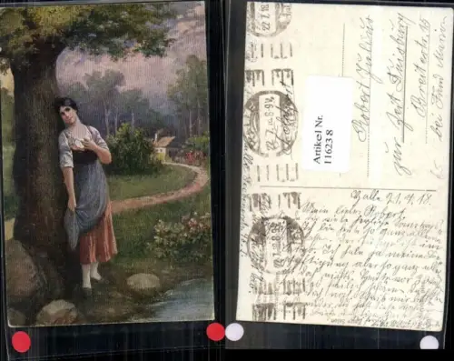 116238,A. Stephan sign. Verlassen Frau im Wald
