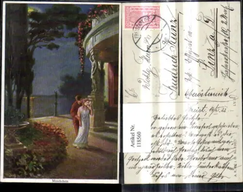 118560,Künstler Ak W. Zech Mondschein