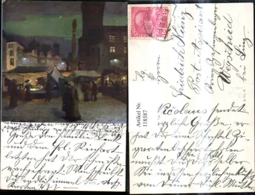 118587,Künstler Ak B. Wachsmann St Nikolausmarkt