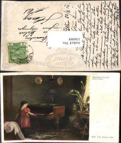 118680,W. V. Krausz Mädchen am Klavier heimlicher Versuch B.K.W.I 159