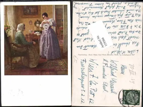 119266,Karl M. Schuster Das neue Kleid Frau in tollen Kleid