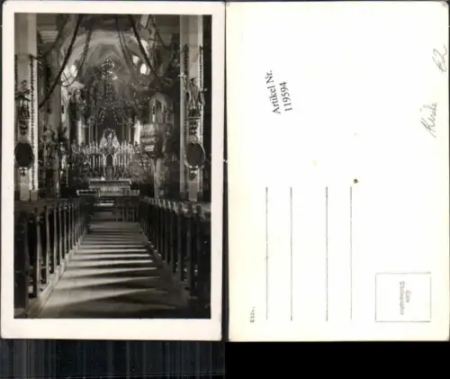 119594,Kirche Altar Innen 1930