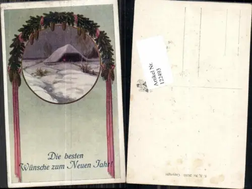 122493,Neujahr Kranz Haus Tannenzapfen