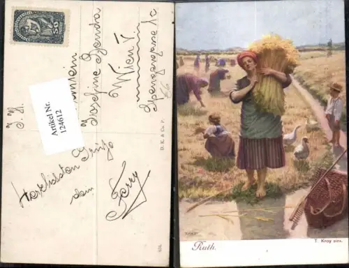 124612,T. Kroy Bauern bei der Heuernte Ernte Heu Feldarbeit Landwirtschaft