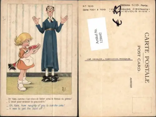 128642,Künstler AK Mädchen isst vom Kuchen sign Michou Mich