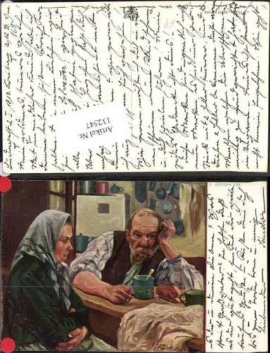 132547,Z. Jozefczyk Bauern Mann Frau Tasse Grimmiger Mann