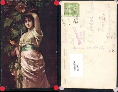 132595,Sichel sign. Sonneblume Zensur Feldpost