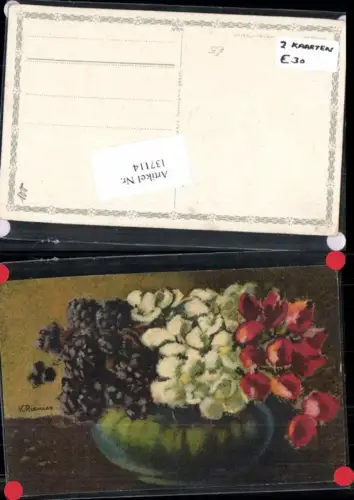 137114,K. Riemer Blumen Vase Wenau Pastell