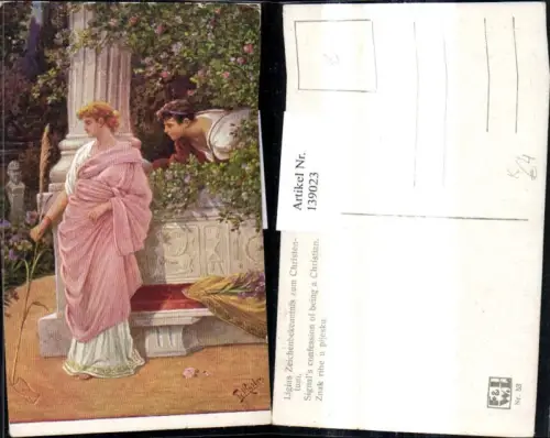 139023,Künstler Ak Fr. Rösler Ligias Zeichenbekenntnis zum Christentum