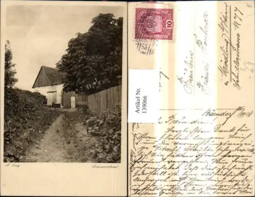 139066,Künstler Ak A. Lang Sommerabend Haus Strasse