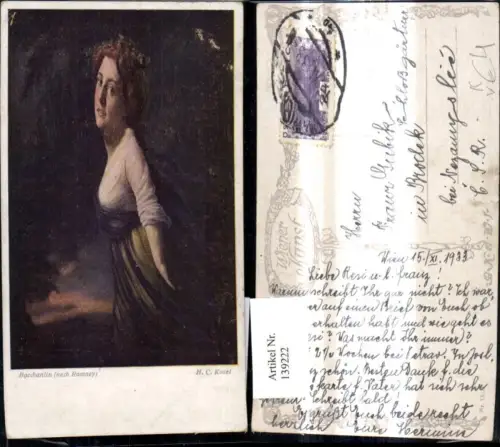 139222,Künstler Ak H. C. Kosel Bacchantin nach Romney Frau pub B. K. W. I. Brüder Kohn