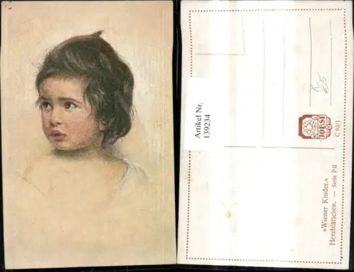 139234,Künstler Ak Wiener Kinder Herzblättchen Kind Portrait