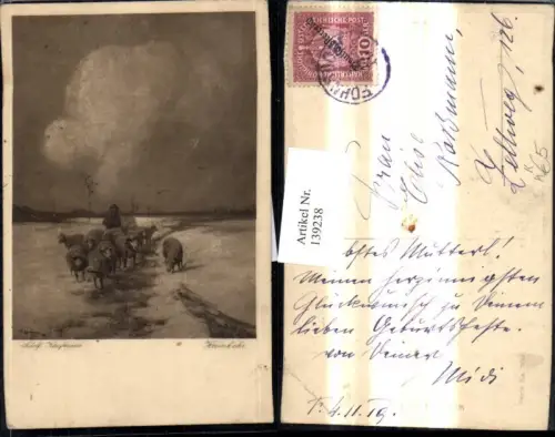 139238,Künstler Ak Adolf Kaufmann Heimkehr Hirte Herde Schafe Schafhirte