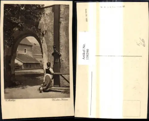 139290,Künstler Ak C. Machlup Vor dem Kreuze