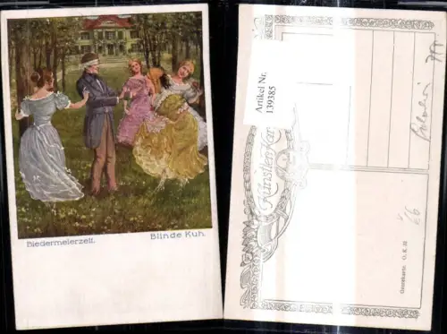 139385,Künstler Ak Biedermeierzeit Blinde Kuh Mann Frauen Biedermeier pub Kilophot O. K. 31