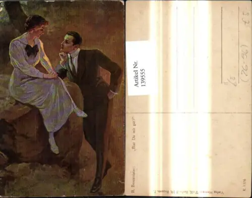 139555,Künstler Ak R. Borrmeister Bist du mir gut Paar