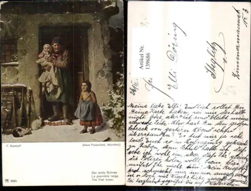 139686,Künstler Ak F. Bischoff Der erste Schnee