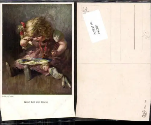 142307,H. Rettig Ganz bei der Sache Mädchen isst m. Puppe