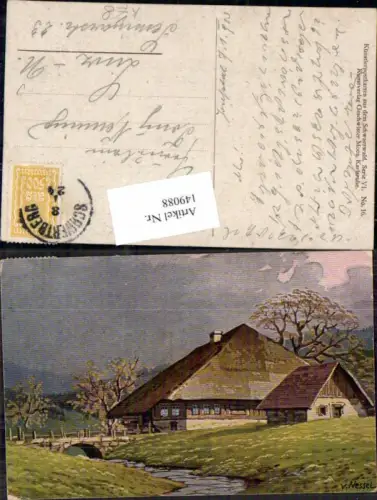 149088,V. Nessel Bauernhaus Künstlerpostkarte a.d. Schwarzwald pub Moos Karlsruhe