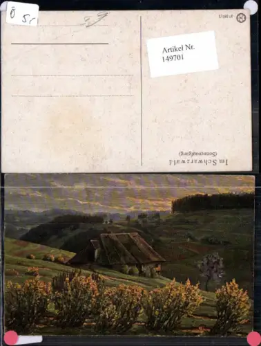 149701,Künstlerkarte H. Simon Im Schwarzwald Sonnenaufgang