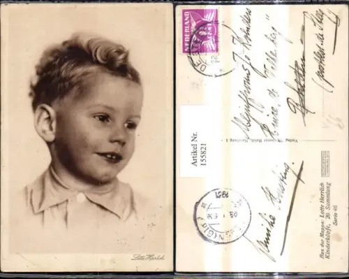 155821,Künstler Ak Lotte Herrlich Serie 46euro20 Bub Junge Kinderköpfe Portrait