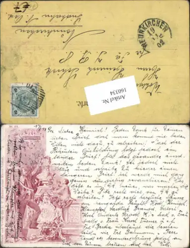 160334,Litho Gut Heil Studentica Studentika 1900