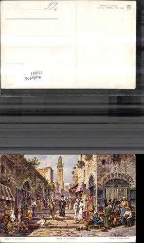 171881,Künstler Ak Bazar i. Jerusalem sign F. Perlberg