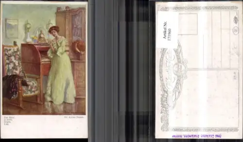 171960,Künstler Ak Der Brief sign Ed. Adrian Dussek