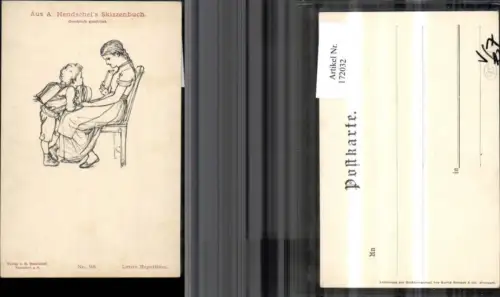172032,Künstler Ak Letzte Repetition Frau mit Kind pub M. Hendschel 98