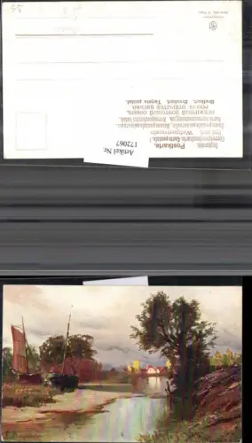 172067,Künstler Ak Bayerlein Boot Landschaft Fluss