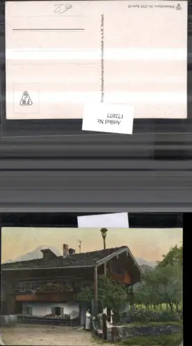 172077,Künstler Ak Haus Frau