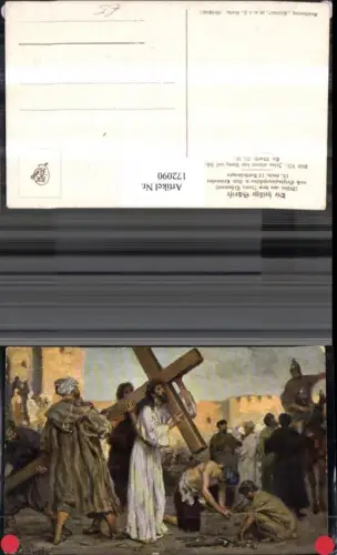 172090,Künstler Ak R. Leinweher die heilige Schrift Jesus nimmt das Kreuz auf sich