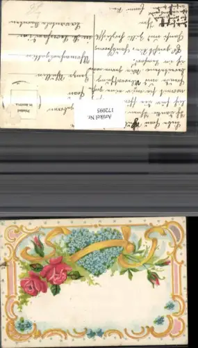 172095,Künstler Ak Litho Blumen Rose Rahmenverzierung