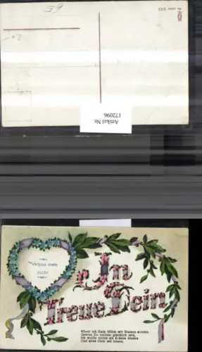 172096,Künstler Ak Blumen In Treue Dein Blumenherz