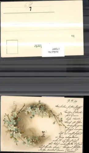 172097,Künstler Ak Litho blaue Blumen