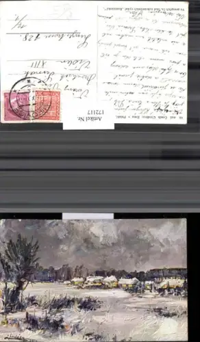 172117,Künstler Ak Cenek Chodera Zima v Polabi Winterlandschaft