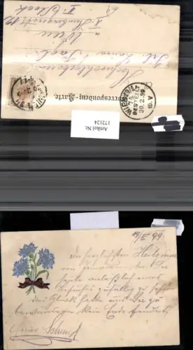172124,Künstler Ak Präge Blumen Schleife