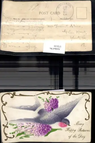 172133,Künstler Ak Präge Vogel Blumen