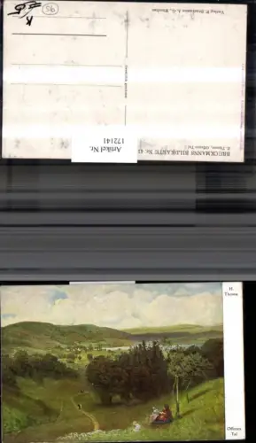 172141,Künstler Ak H. Thoma Offenes Tal Landschaft