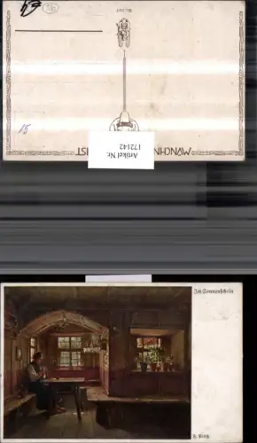 172142,Künstler Ak F. Prölß Im Sonnenschein Frau beim Stricken