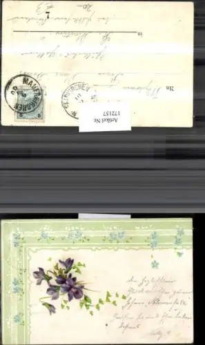 172157,Künstler Ak Litho Veilchen Blumen