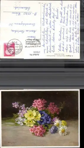 172151,Künstler Ak A. Wagner Alpenblumen Blumenstrauß Blumen