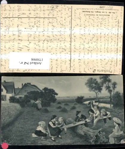 175098,Künstler Ak C. v. Bergen Die Schaukel