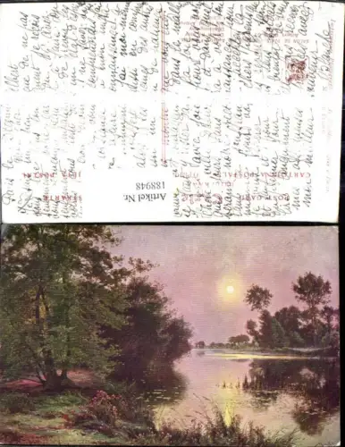 188948,Künstler Ak Albert Rigolot Bei Nacht Anbruch Fluss Landschaft Mond
