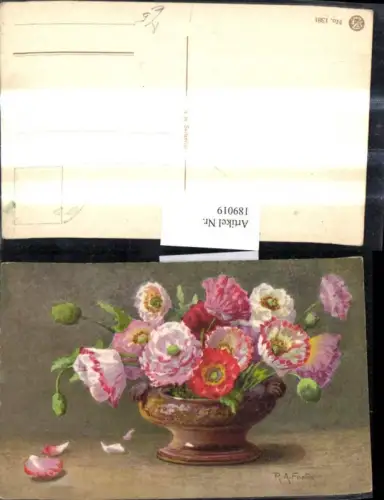 189019,Künstler Ak R. A. Foster Blumenschale Blumen Vase