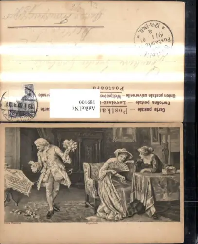 189100,Künstler Ak Sydney Muschamp Ungeschickt Mann Degen zieht Tischdecke u. Geschirr z. Boden Frauen Fächer