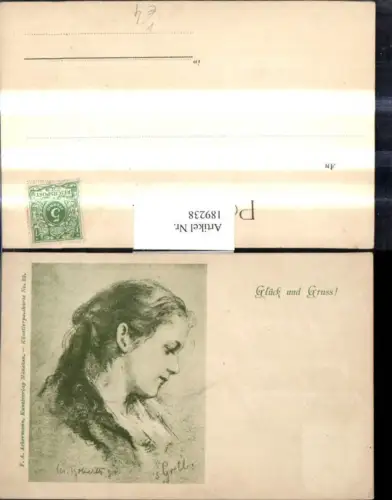 189238,Künstler Ak Gretl Frau Portrait Passepartout pub F. A. Ackermann 22