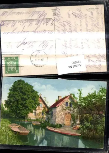 189295,Künstler Ak Häuser a. Ufer Fluss Botte Zillen