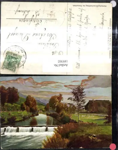 189302,Künstler Ak Herbstspätnachmittag i. Gutachtal Gutach Schwarzwald