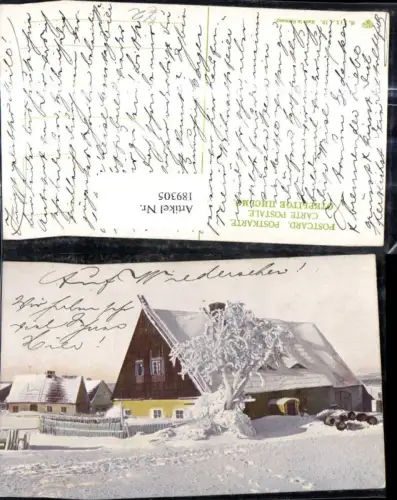 189305,Künstler Ak Haus Häuser Winterdorf Winterlandschaft Schnee